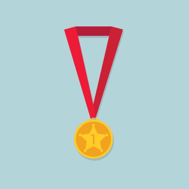 düz stil altın madalya.