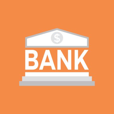 Banka simgesi. Kaydetme veya para, yatırım kavramı birikimi.