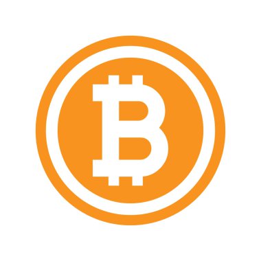Bitcoin sembolü düz tasarım.