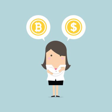 İşkadını Bitcoin veya dolar seçimi ile.