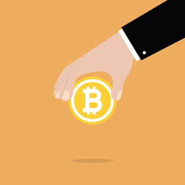 İşadamı el Holding Bitcoin.