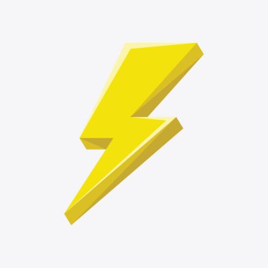 Flash işareti sarı gök gürültüsü. vektör