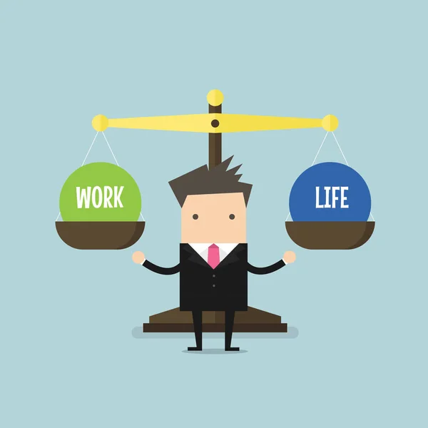 Equilibrio Del Empresario Trabajo Vida — Archivo Imágenes Vectoriales