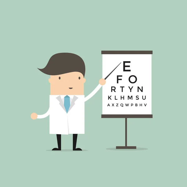 Görme Keskinliği Testi Için Tablo Için Optometrist Puan — Stok Vektör