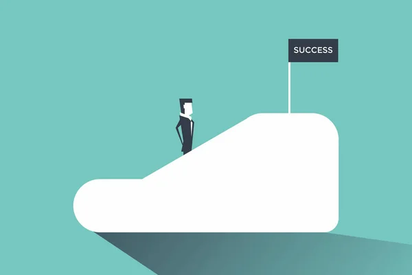 Businessman Escalator Moving Success — Stock Vector
