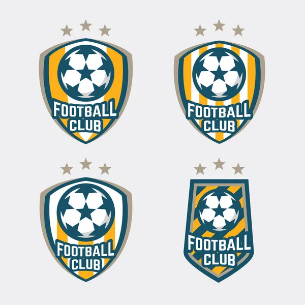 サッカーのロゴのバッジを設定します サッカーや他のスポーツ チームのために良い — ストックベクタ