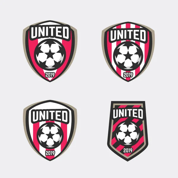 Logotipo Fútbol Conjunto Insignias Bueno Para Equipo Fútbol Otros Equipos — Vector de stock