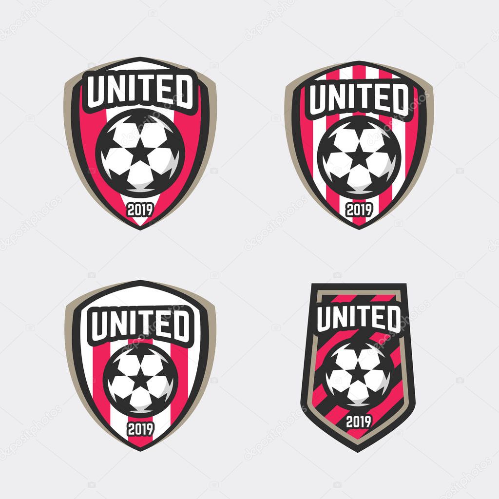 Football logo badges set. Good for soccer team and other sports team.
