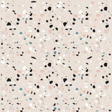 Terrazzo dikişsiz desen. Pastel renkler arka plan.