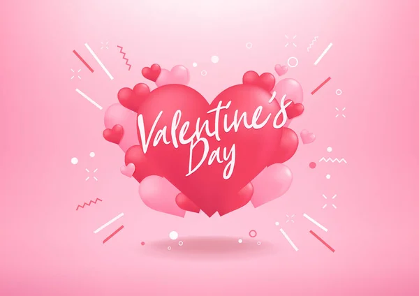 Счастливого Дня Святого Валентина Формой Сердечного Шара — стоковый вектор