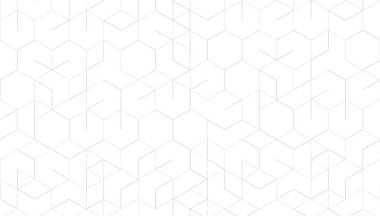 Beyaz arkaplanda soyut geometrik çizgiler. Teknoloji ve bağlantı kavramı.