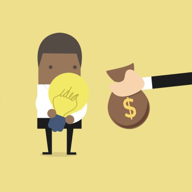 Afrikalı işadamı fikir ve ticaret için para ödüyor.