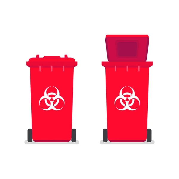 Kosz Odpady Medyczne Skażony Znak Odpadu Kosz Śmieci Biologiczne — Wektor stockowy