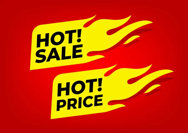 Hot Sale Och Hot Price Fire Etiketter — Stock vektor