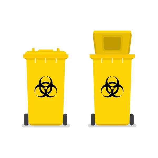 Kosz Odpady Medyczne Skażony Znak Odpadu Kosz Śmieci Biologiczne — Wektor stockowy