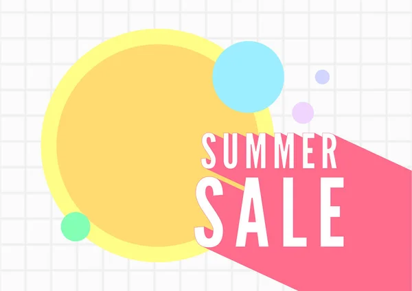 Summer Sale Banner Template White Tiles Background — Stock Vector