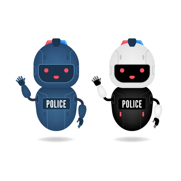 Policía Amigable Personaje Robot Androide — Vector de stock