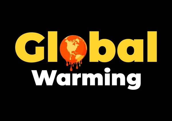 Logo Del Riscaldamento Globale Riscaldamento Globale Fusione Del Globo Terrestre — Vettoriale Stock