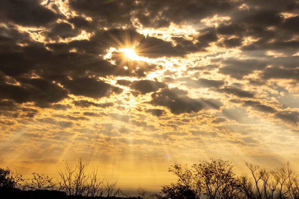 Ein Spätherbstlicher Nachmittag Süden Brasiliens Mit Wolken Und Den Farben — Stockfoto