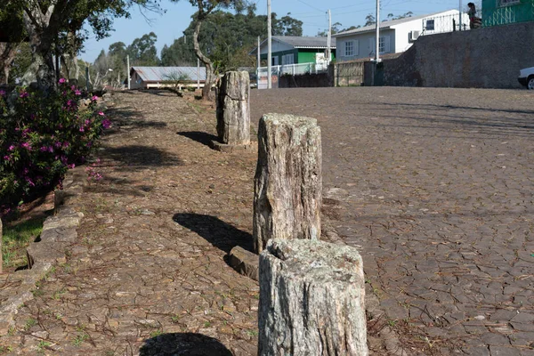 Imagem Sinal Trânsito Paisagem Rural Interior Cidade Pedro Sul Brasil — Fotografia de Stock