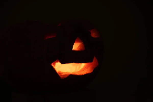 Halloween Dag Pompoen Met Lichten Die Een Populaire Partij Verenigde — Stockfoto