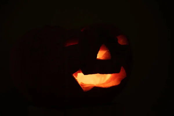 Halloween Dag Pompoen Met Lichten Die Een Populaire Partij Verenigde — Stockfoto