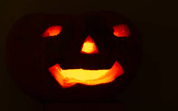 Halloween Dag Pompoen Met Lichten Die Een Populaire Partij Verenigde — Stockfoto