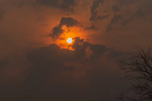 Late Afternoon Landscape Sunset Southern Meridian Latin America Vivid Pulsating — Stock Photo, Image