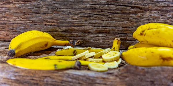 Plátanos Rodajas Fruta Rica Vitaminas Presencia Tres Tipos Diferentes Azúcares — Foto de Stock