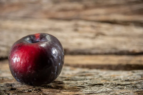Fruits Frais Prune Rouge Est Une Espèce Genre Prunus Avec — Photo