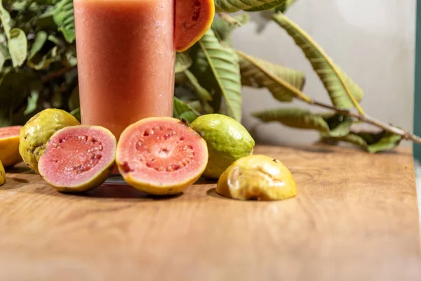 Succo Guava Cui Nome Scientifico Psidium Guajava Esistono Numerose Varietà — Foto Stock