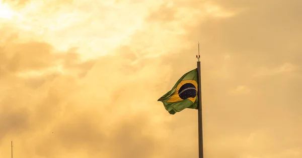 Bandera Brasil Pabellón Símbolo República Símbolos Nacionales Bandera Ondeando Bandera — Foto de Stock