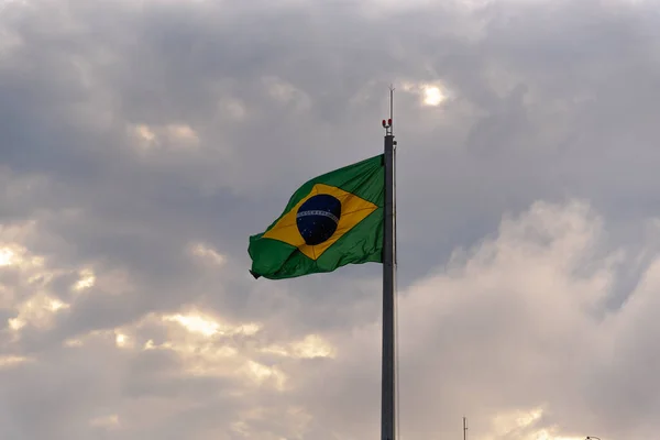 Bandera Brasil Pabellón Símbolo República Símbolos Nacionales Bandera Ondeando Bandera — Foto de Stock