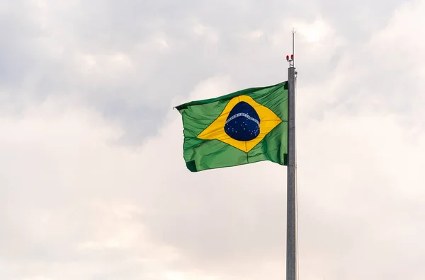 Bandera Brasil Pabellón Símbolo República Símbolos Nacionales Bandera Ondeando Bandera —  Fotos de Stock