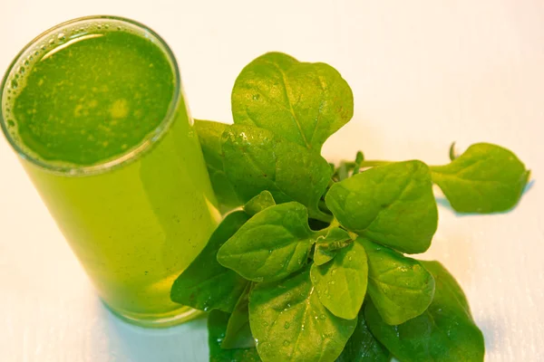 Spenatjuice Spinacia Oleracea Spenat Blad Avgiftningsdiet Energidryck Drick Och Banta — Stockfoto