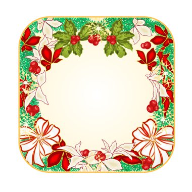 Düğme kare Noel beyaz ok ve Atatürk çiçeği vektör