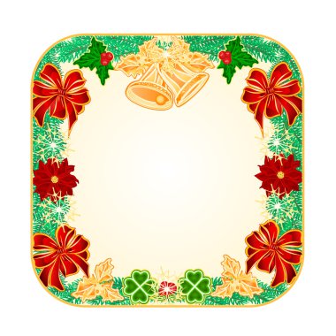 Düğme kare Noel çanları vektör ile