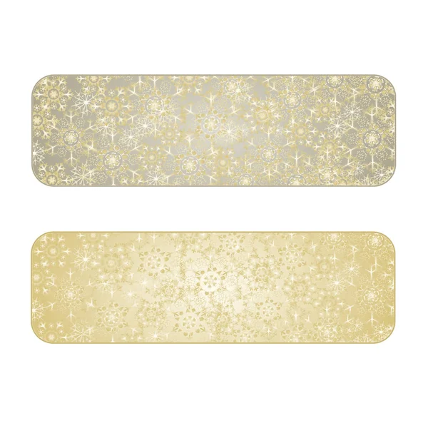 Banner jul med snöflingor guld bakgrund vektor — Stock vektor