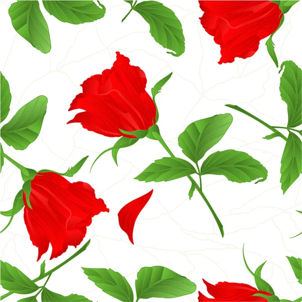 Textura sem costura rosebud vermelho rosa vetor vintage — Vetor de Stock