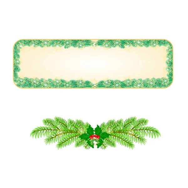 Bannière Noël Épinette et flocons de neige vecteur — Image vectorielle