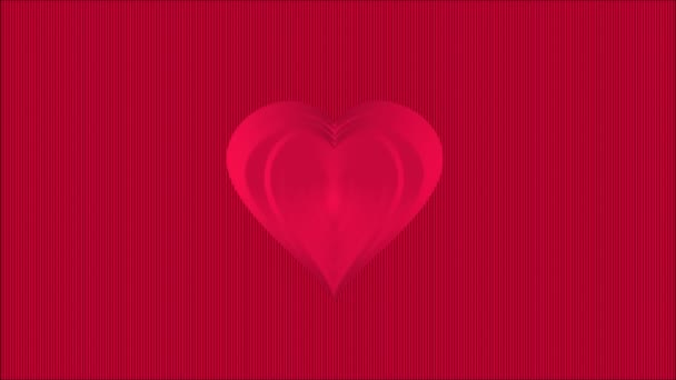 Video San Valentino cuore rosso a righe sfondo — Video Stock