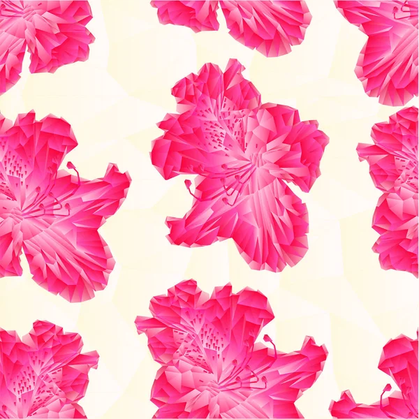 Textura inconsútil Flor rosa rododendro polígonos vector — Vector de stock