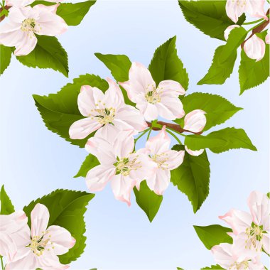 Sorunsuz doku dal çiçek vektör ile elma ağacının