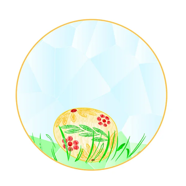 Gombot a kör alakú húsvéti tojás sokszögek vektor — Stock Vector