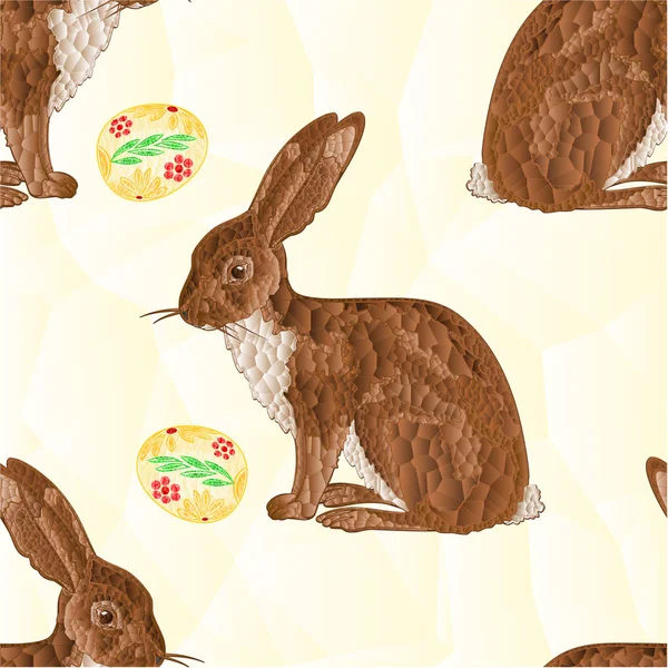 Struttura senza cuciture Coniglietto di Pasqua e uova di Pasqua vettore mosaico — Vettoriale Stock