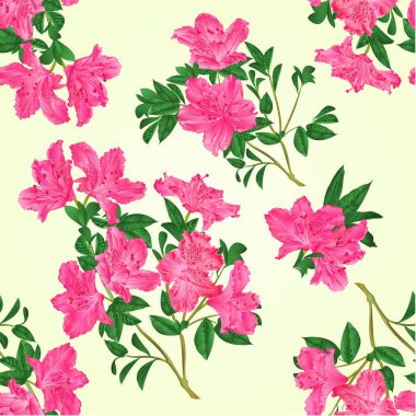 Sorunsuz doku pembe ormangülü dal çiçek ve yaprakları dağ çalı vintage vektör ile