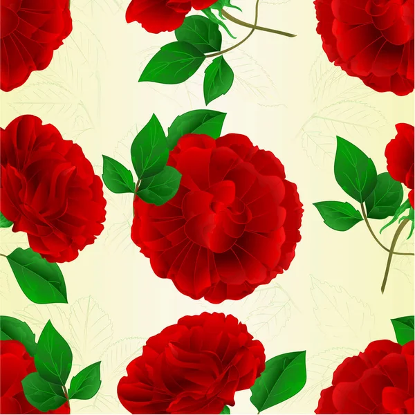 Rosas de textura sem costura haste roxa e folhas vintage vetor ilustração editável — Vetor de Stock