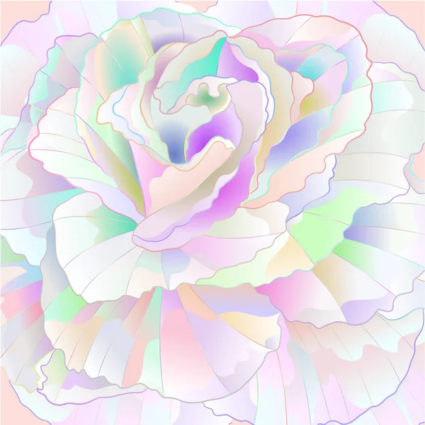 Détail Rose Multicolore Bourgeons Sur Fond Blanc Vintage Vecteur Illustration — Image vectorielle