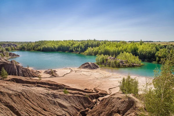 Vieille Carrière Sable Lac Russie Région Tula — Photo
