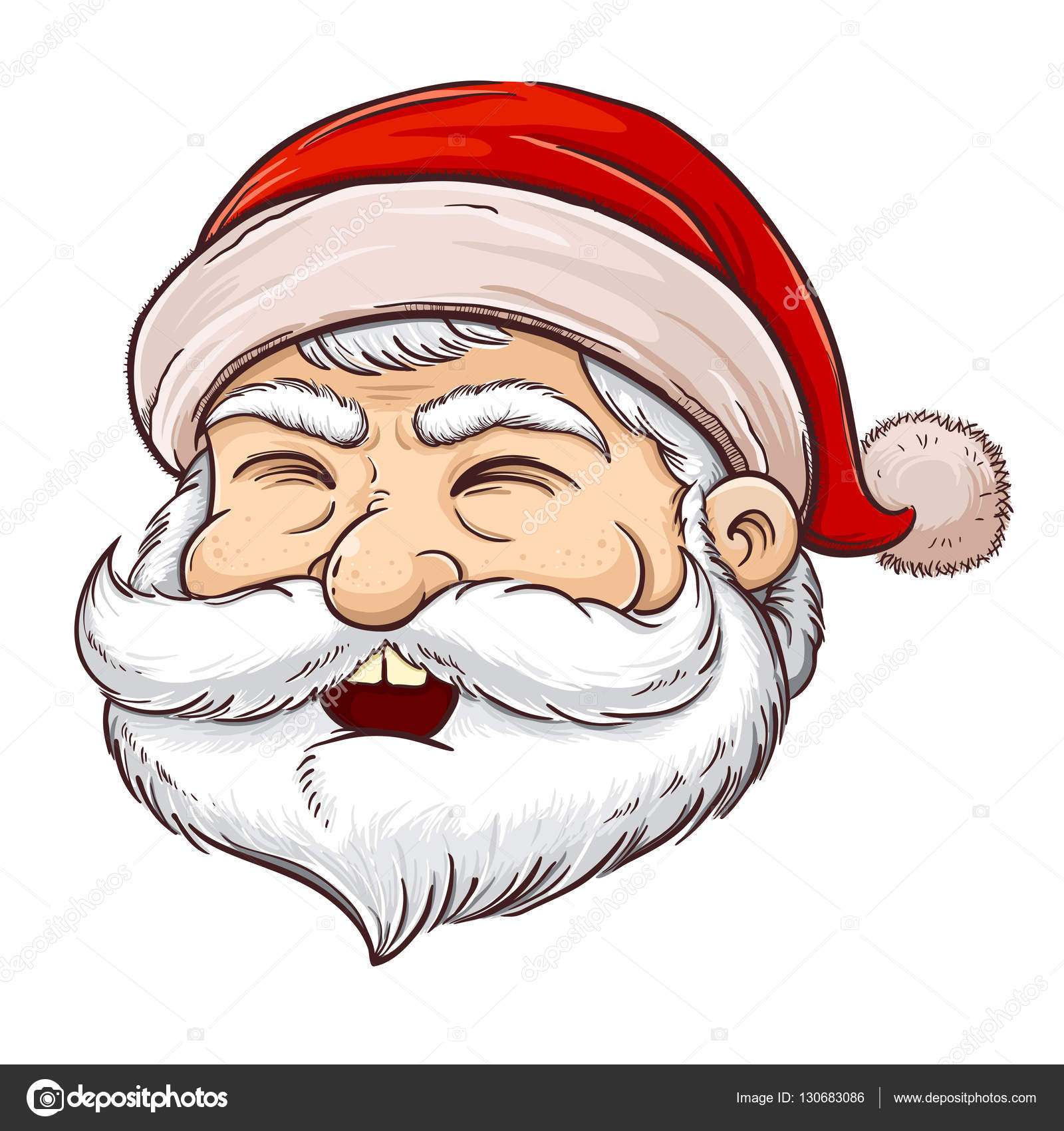 Happy Santa Claus Face Stock Vector by ©yusak_p 130683086
